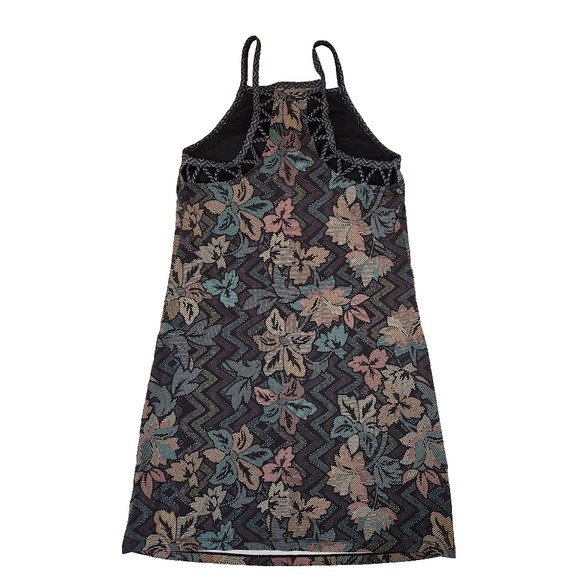 PRANA Ardor Dress Black Horchata Printed Floral Athletic Stretch Caged Size S - Picture 2 of 11